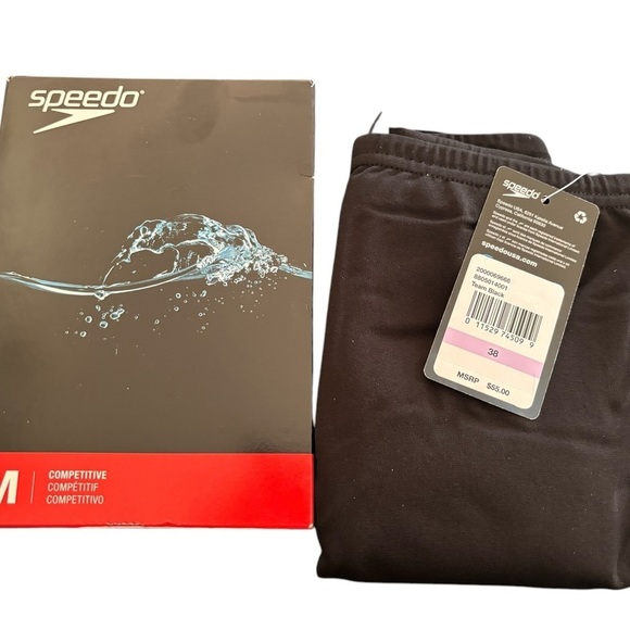 Speedo Men's Endurance+ Swim Race Jammer Waist 38" 8805014 Black NIB Competition - Picture 2 of 7